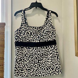 Lands' End Scoop Neck Tankini Top - Size 12 DD with Underwire